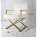 Современный роскошный дизайн Jodi White Sheepskin обеденный стул